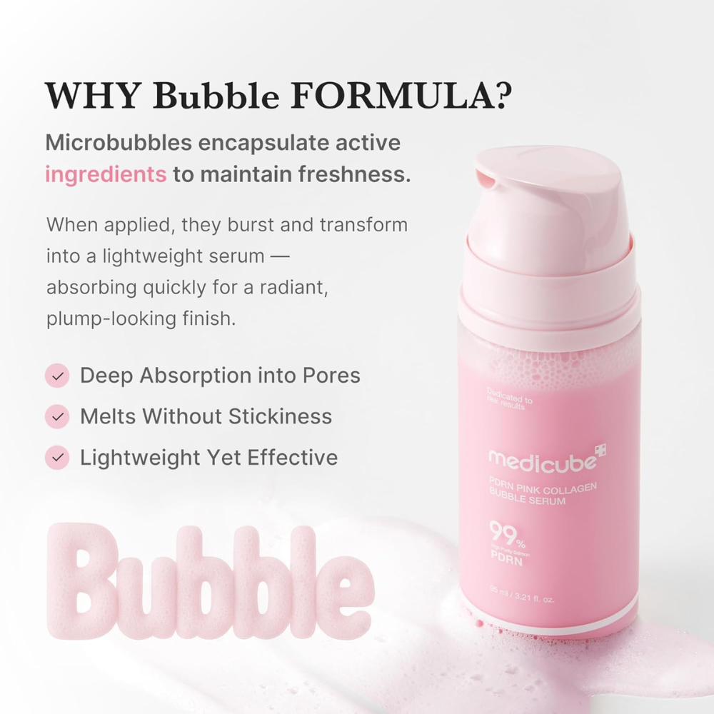 MEDICUBE ā PDRN Pink Collagen Bubble Serum