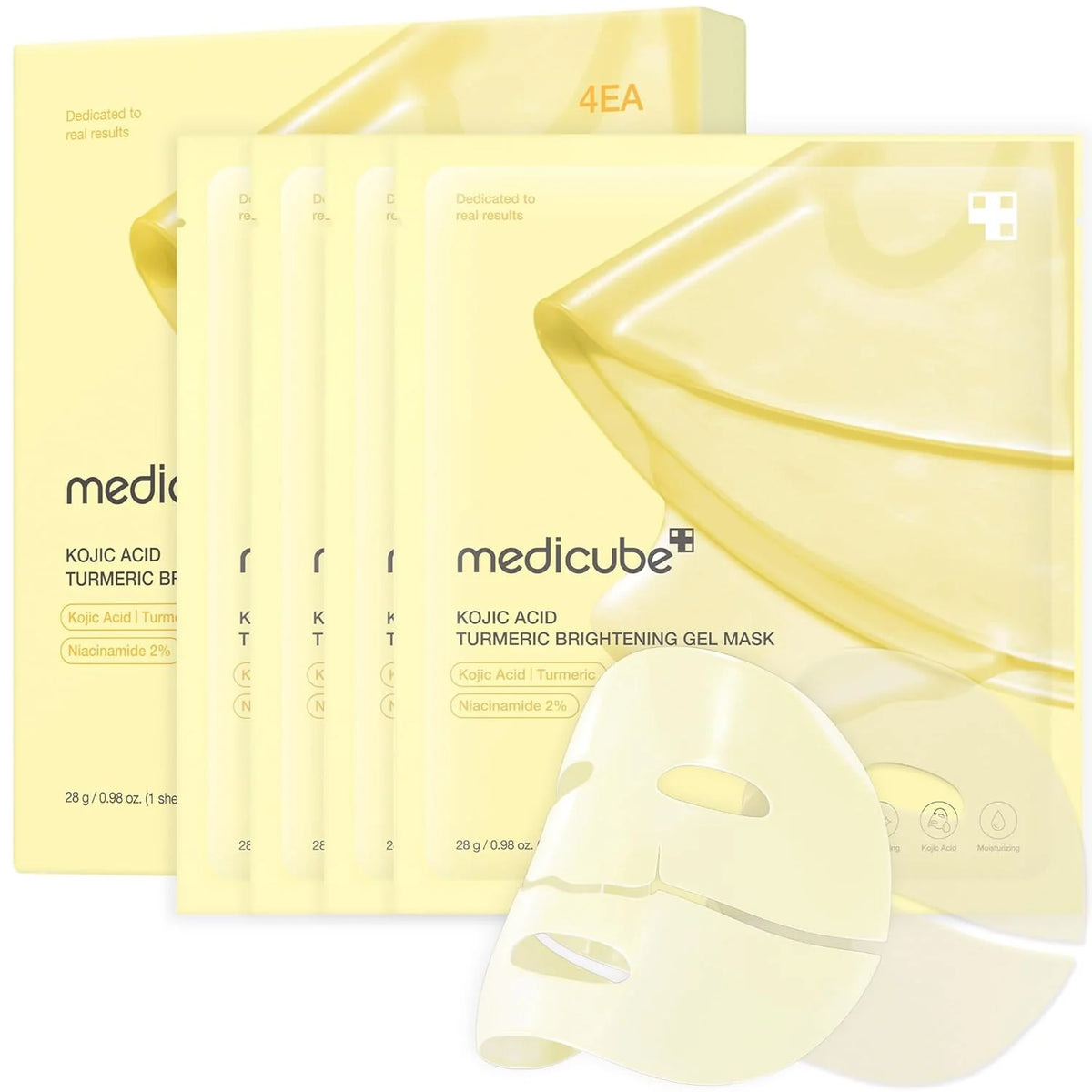 MEDICUBE - Kojic Acid Turmeric Brightening Gel Mask - 4 x Mask / Box