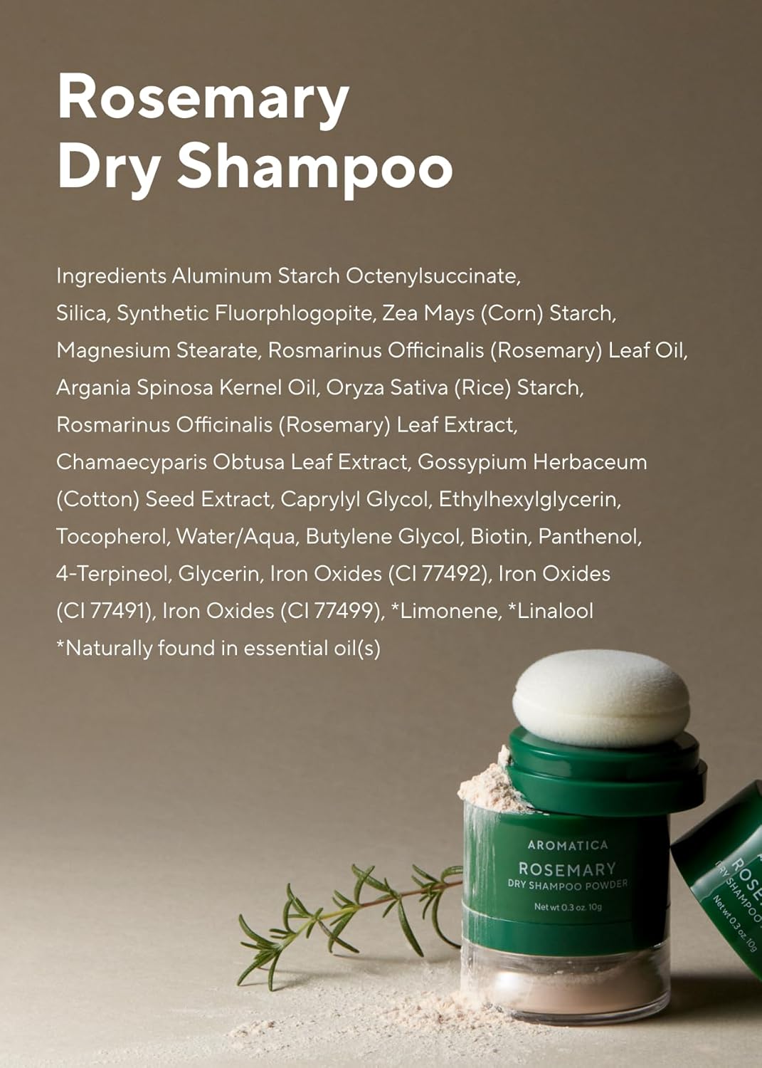 AROMATICA Rosemary Dry Shampoo Powder 10g