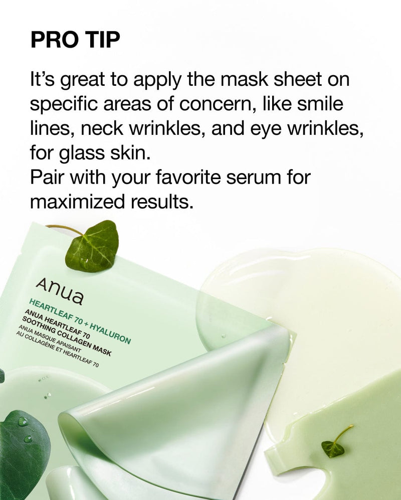 ANUA Heartleaf 70 Soothing Collagen Mask 38g x 4 Mask