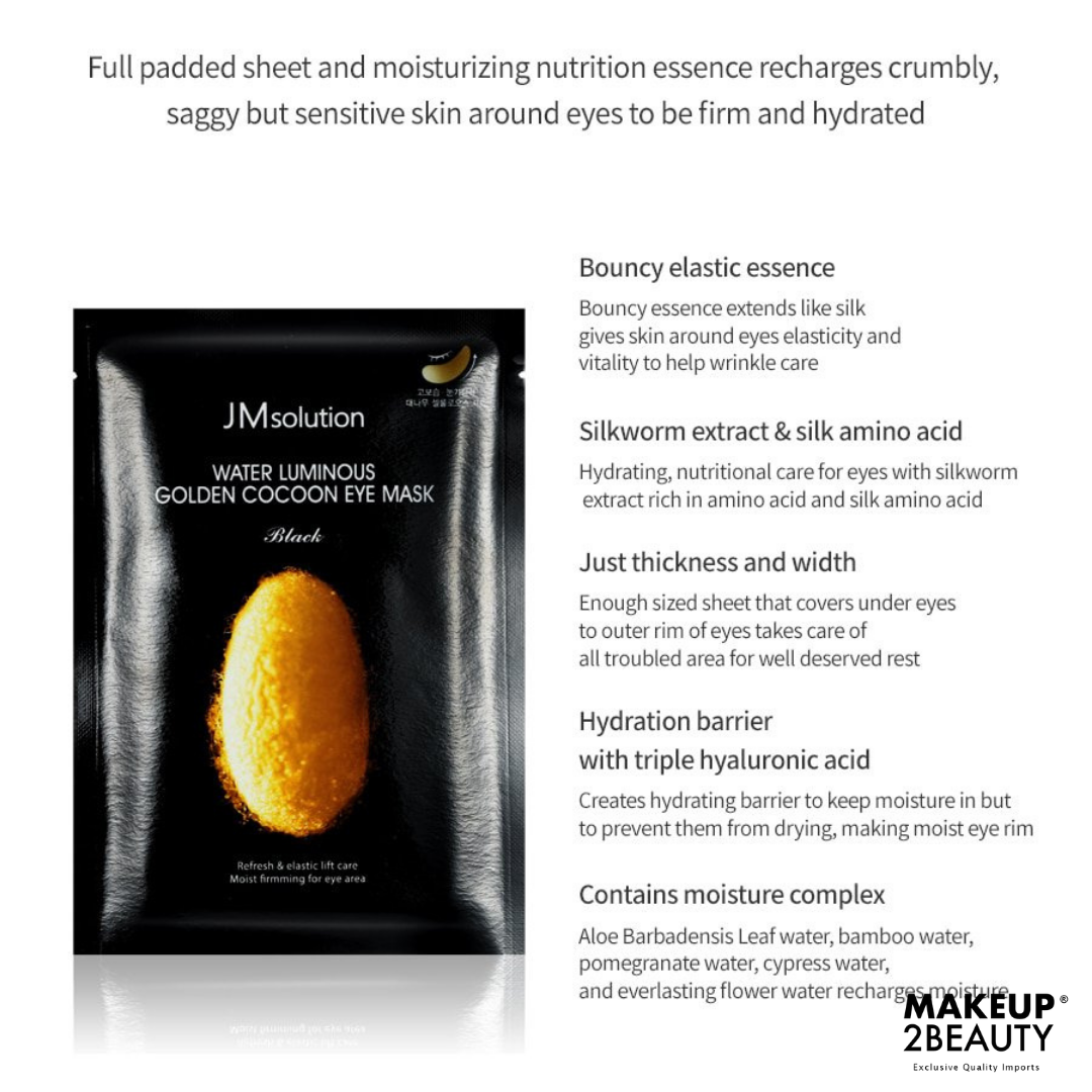 JM Solution Water Luminous Golden Cocoon Eye Mask (Black) 10 pack