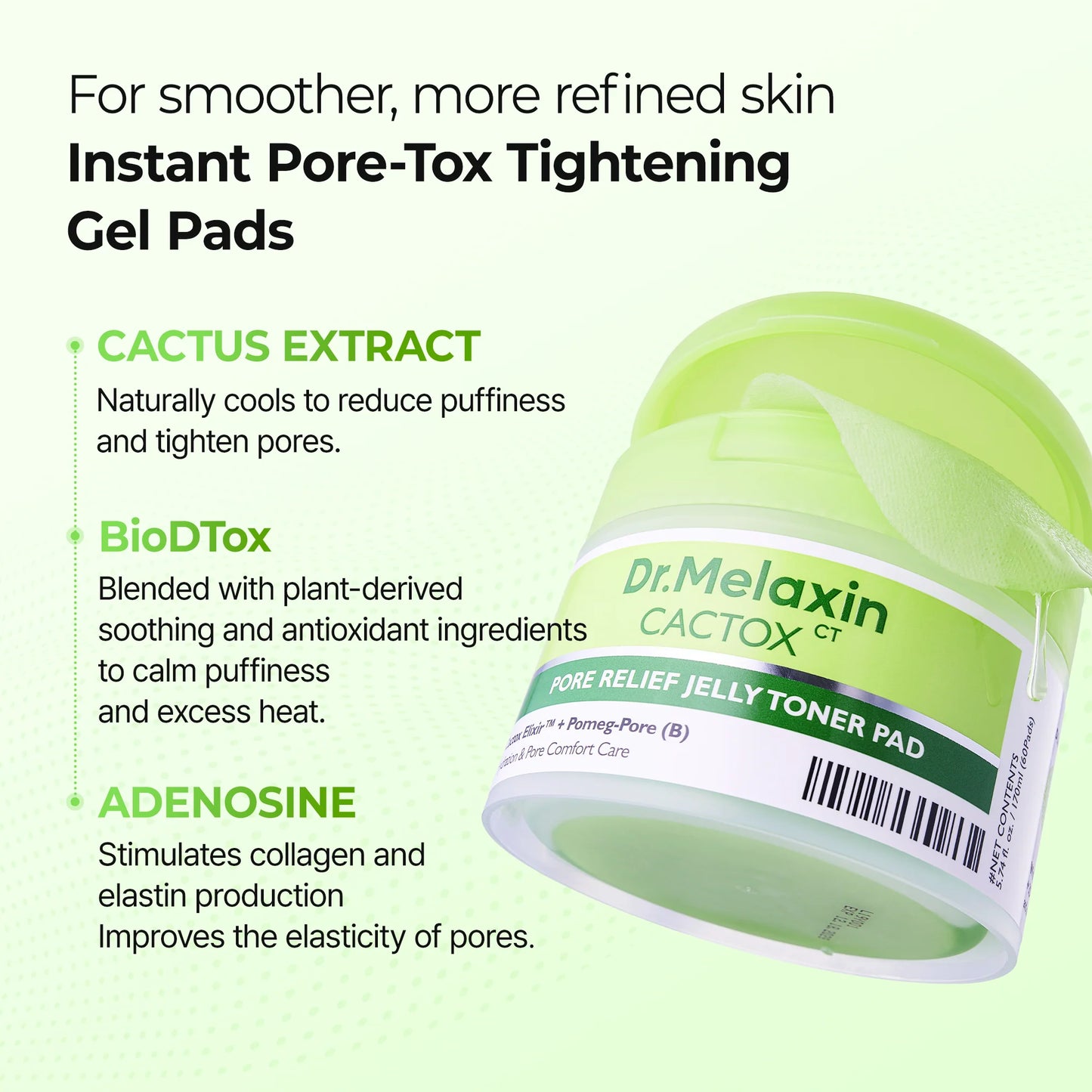 DR MELAXIN - Cactox Pore Relief Jelly Toner Pad 170ml (60pads)