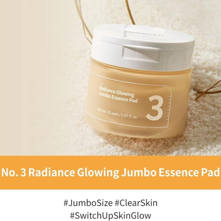 NUMBUZIN - No.3 Radiance Glowing Jumbo Essence Pad 150ml/70 Pads