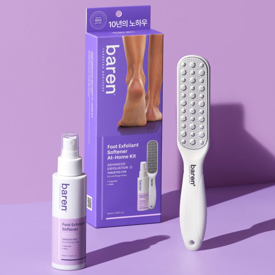 BAREN – Callus Remover Kit for Feet: Foot File & Peeling Foot Spray