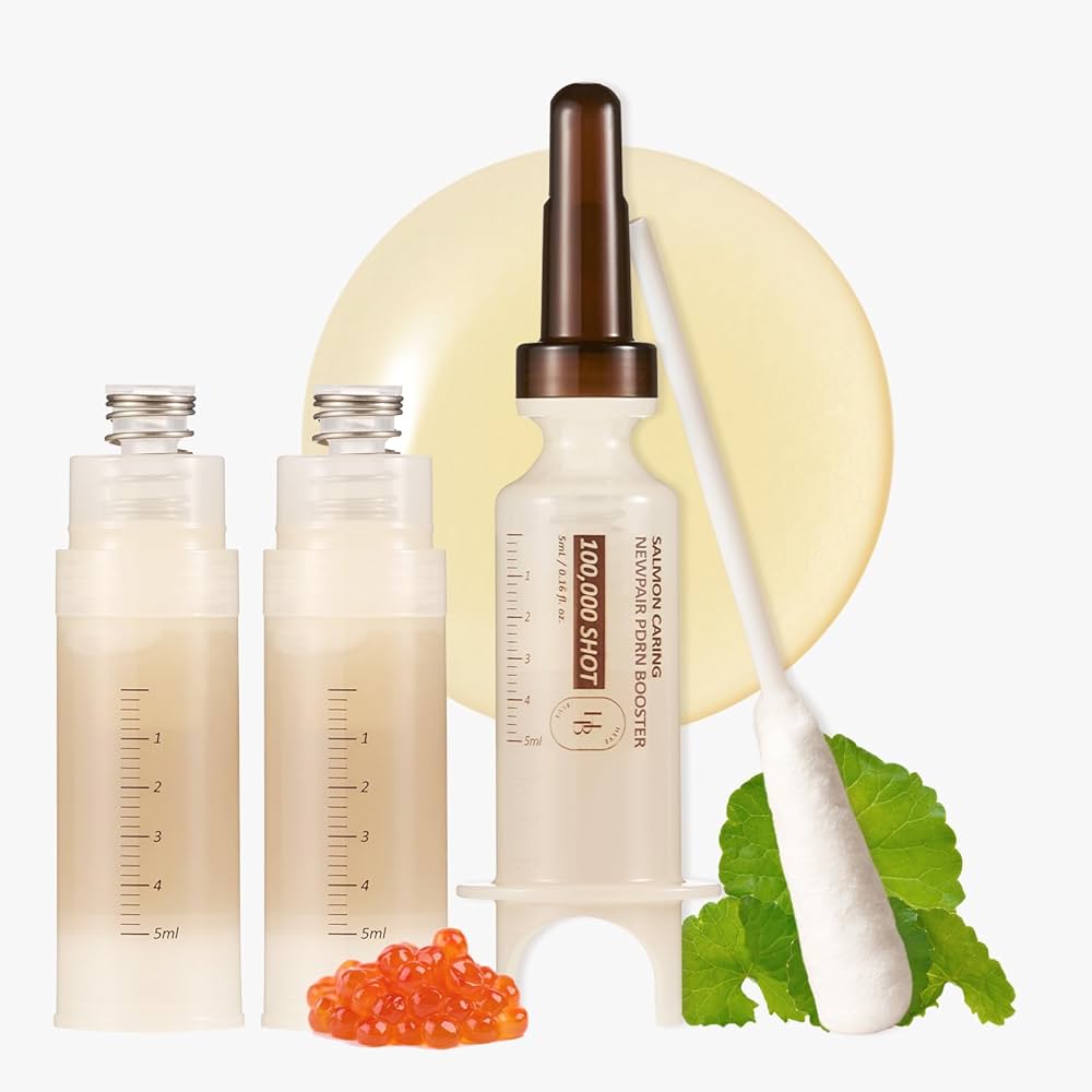 HEVEBLUE – Salmon Caring Centella New Pair PDRN Booster 100,000 Shot Essence 5ml x 2ea