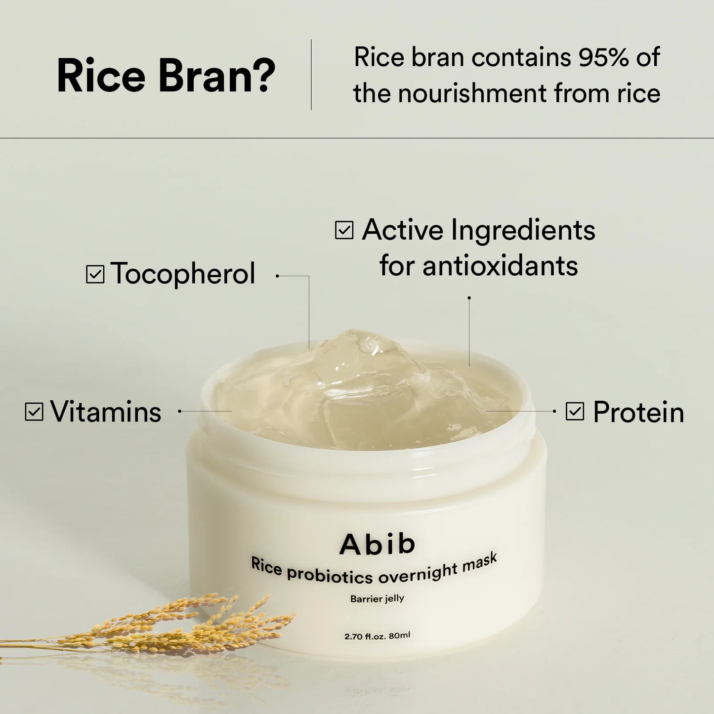 ABIB Rice Probiotics Overnight Mask – 80 ml