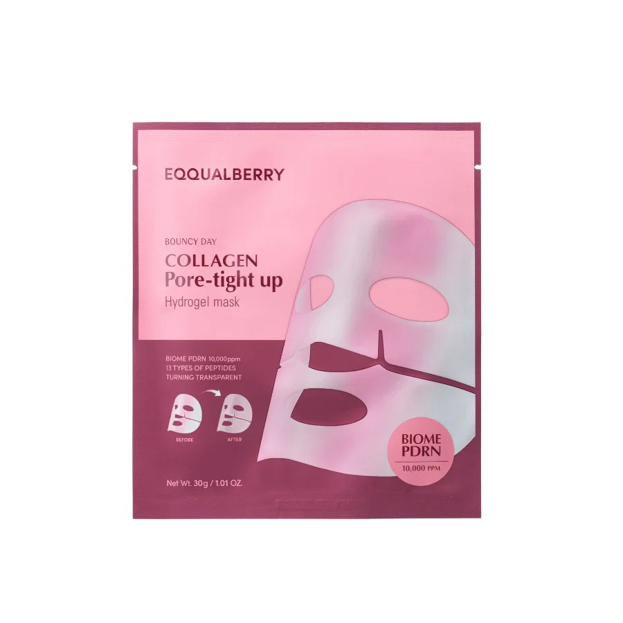 EQQUALBERRY - Bouncy Day, Collagen Pore-Tight up, Hydrogel Beauty Mask 30g*4 Mask