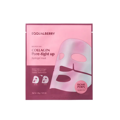 EQQUALBERRY - Bouncy Day, Collagen Pore-Tight up, Hydrogel Beauty Mask 30g*4 Mask