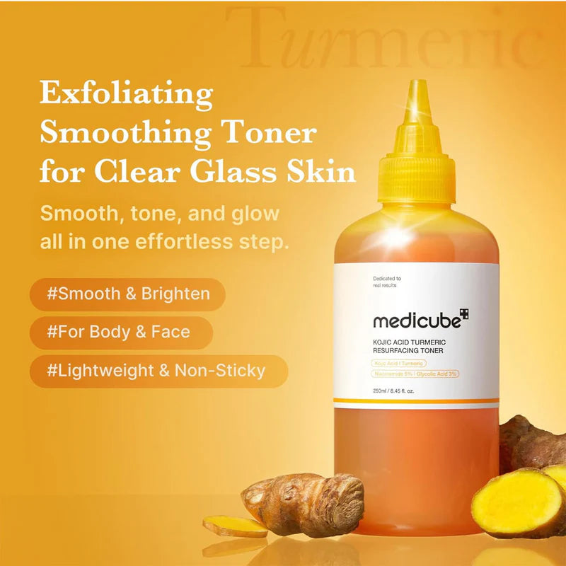 MEDICUBE – Kojic Acid Turmeric Resurfacing Toner 250ml