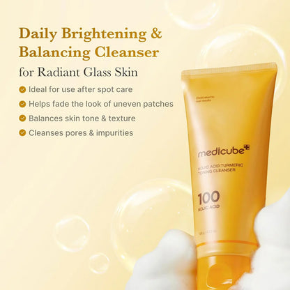 MEDICUBE – Kojic Acid Turmeric Toning Cleanser 120g