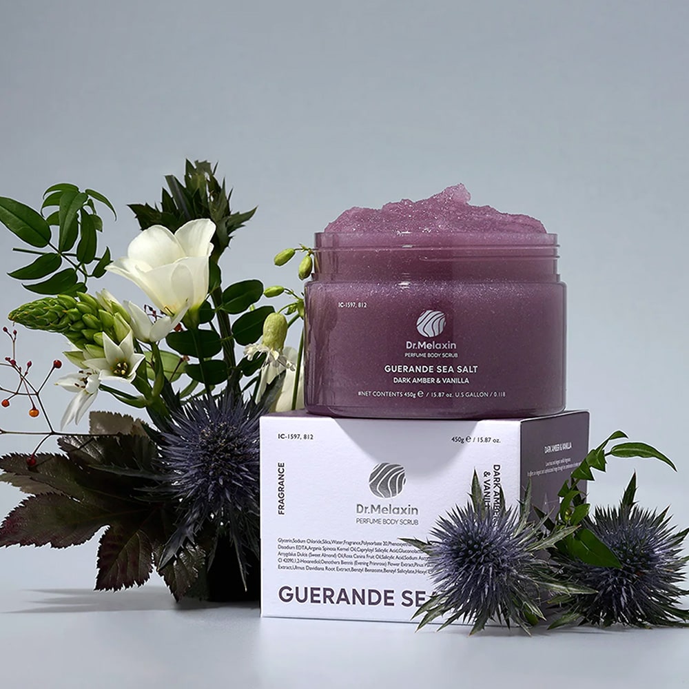 Dr.Melaxin - Guerande Sea Salt Perfume Body Scrub Dark Amber & Vanilla 450g